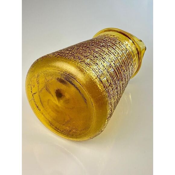 Vintage Amber Indiana Glass Brick Pattern Glass Water Pitcher W/Ice Lip CT0874 - Picture 5 of 7